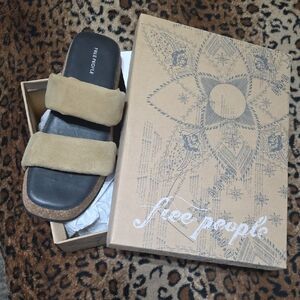 Free People Black and Tan Women's Mules